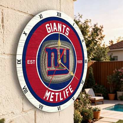 Personalized Custom New York Giants Wooden Wall Clock