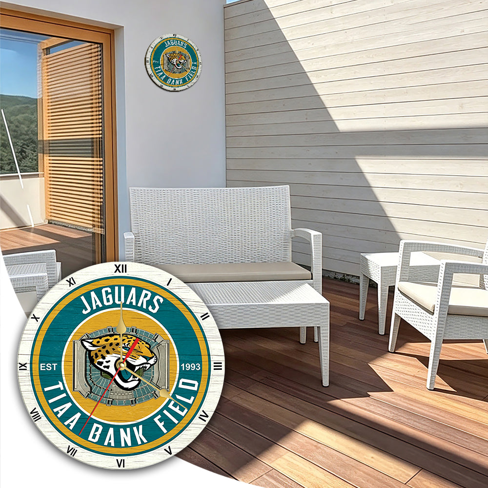 Personalized Custom Jacksonville Jaguars Wooden Wall Clock