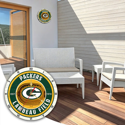 Personalized Custom Green Bay Packers Wooden Wall Clock