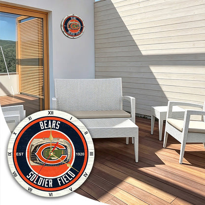 Personalized Custom Chicago Bears Wooden Wall Clock