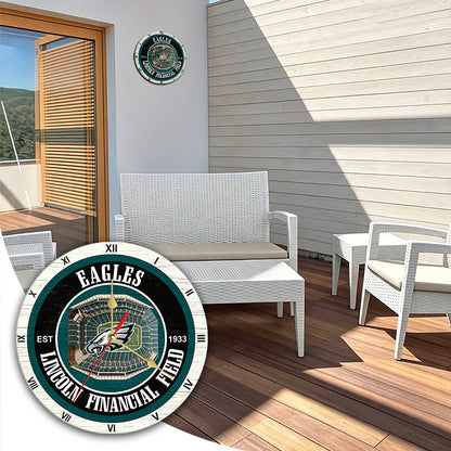 Personalized Custom Philadelphia Eagles Wooden Wall Clock
