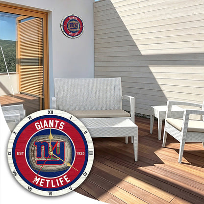 Personalized Custom New York Giants Wooden Wall Clock