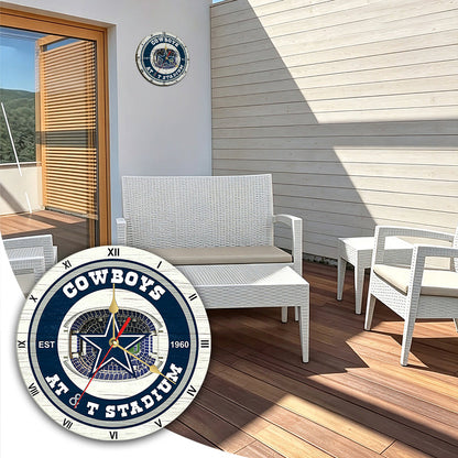 Personalized Custom Dallas Cowboys Wooden Wall Clock