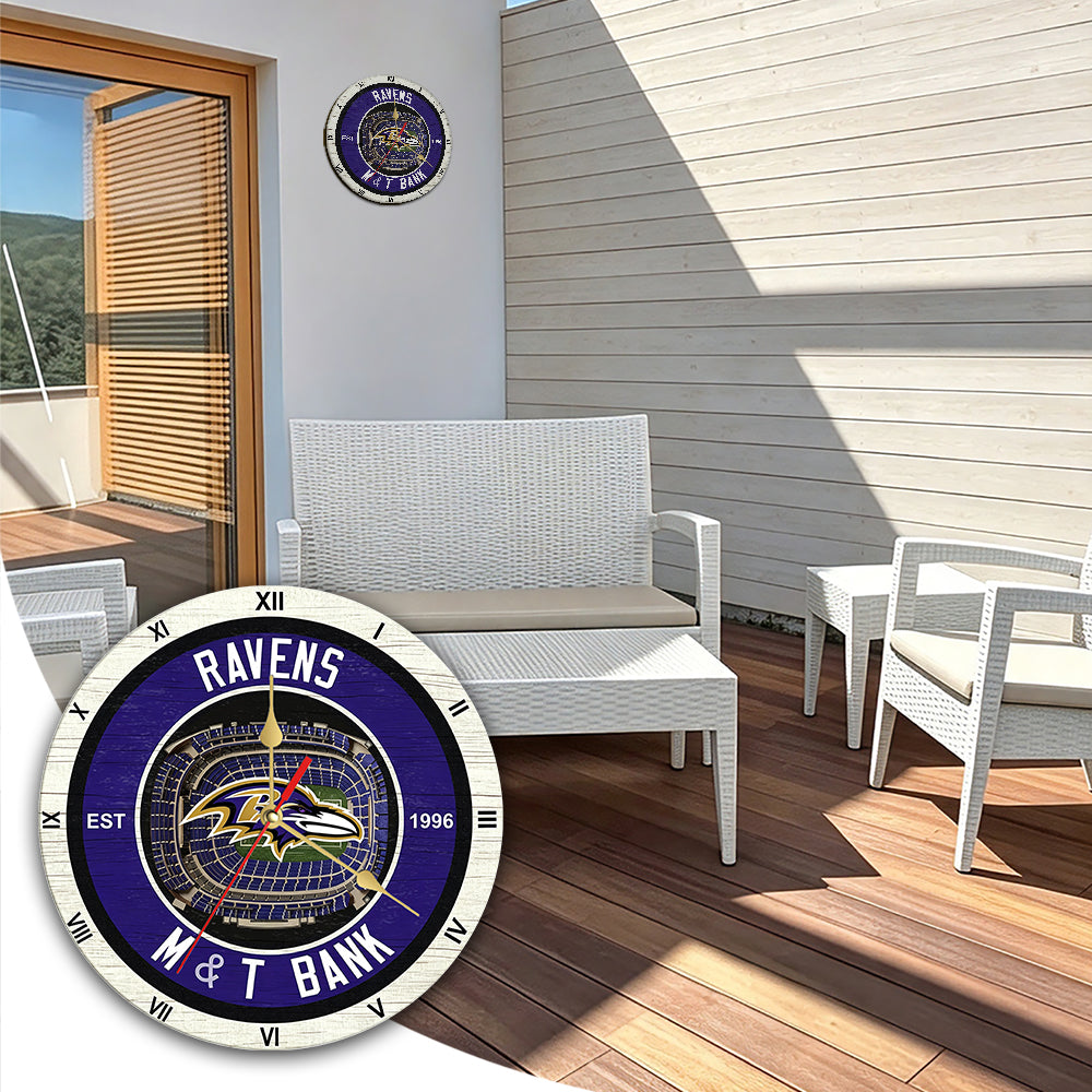 Personalized Custom Baltimore Ravens Wooden Wall Clock