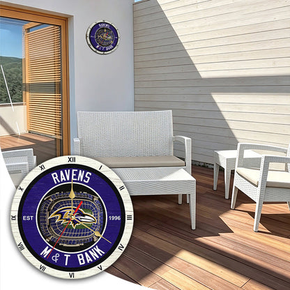 Personalized Custom Baltimore Ravens Wooden Wall Clock