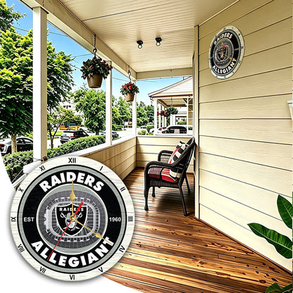 Personalized Custom Las Vegas Raiders Wooden Wall Clock