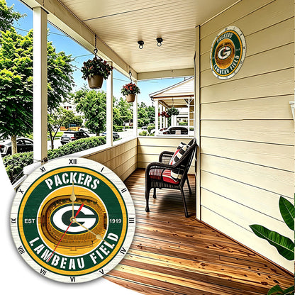 Personalized Custom Green Bay Packers Wooden Wall Clock
