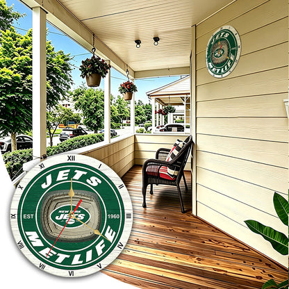 Personalized Custom New York Jets Wooden Wall Clock