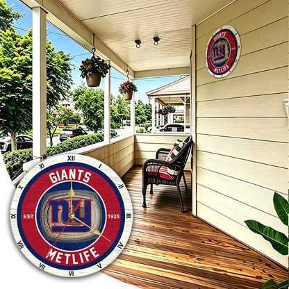 Personalized Custom New York Giants Wooden Wall Clock