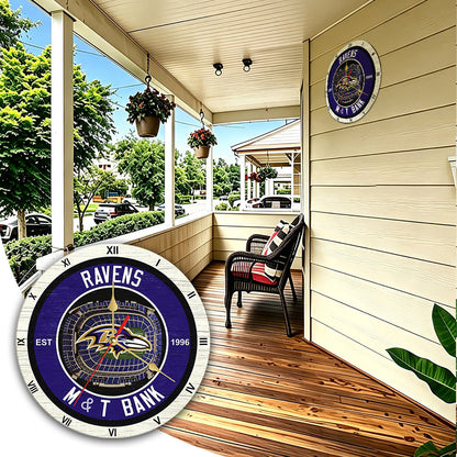Personalized Custom Baltimore Ravens Wooden Wall Clock