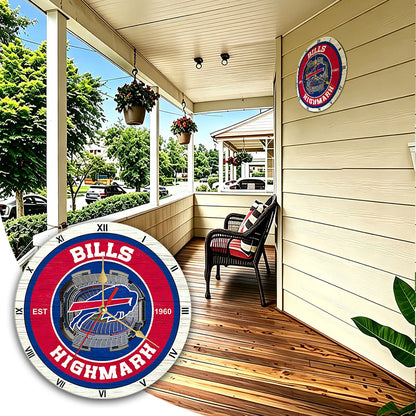 Personalized Custom Buffalo Bills Wooden Wall Clock