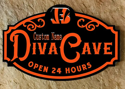 Custom Name Cincinnati Bengals Man Cave&Diva Cave Sign