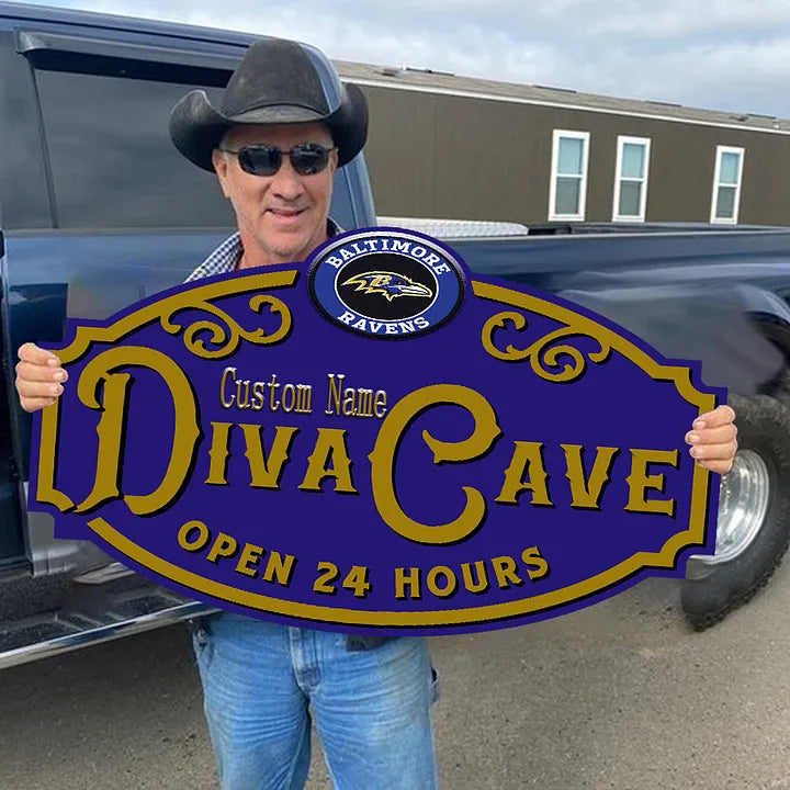 Custom Name Baltimore Ravens Man Cave&Diva Cave Sign