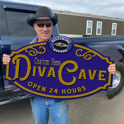 Custom Name Baltimore Ravens Man Cave&Diva Cave Sign