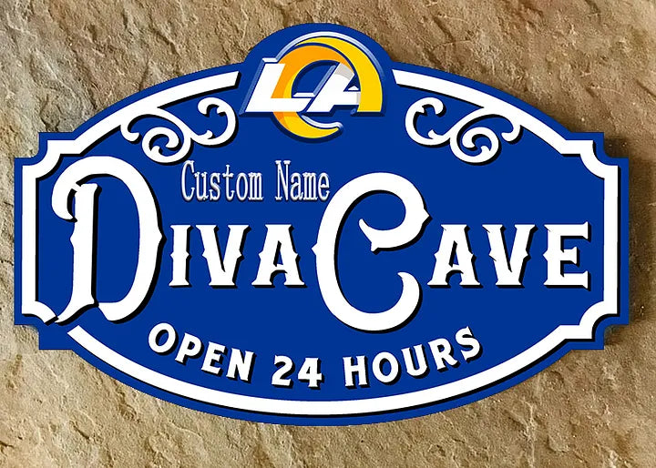 Custom Name Los Angeles Rams Man Cave&Diva Cave Sign