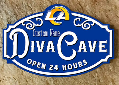 Custom Name Los Angeles Rams Man Cave&Diva Cave Sign