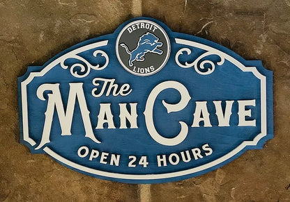 Custom Name Detroit Lions Man Cave&Diva Cave Sign