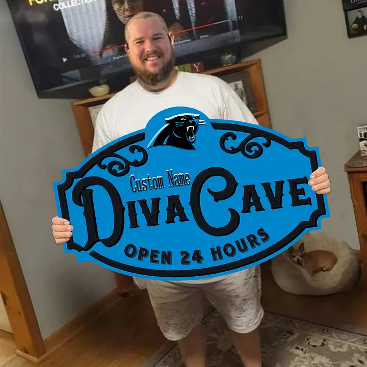 Custom Name Carolina Panthers Man Cave&Diva Cave Sign