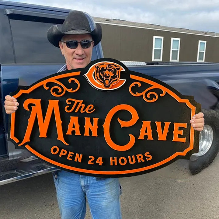 Custom Name Chicago Bears Man Cave&Diva Cave Sign