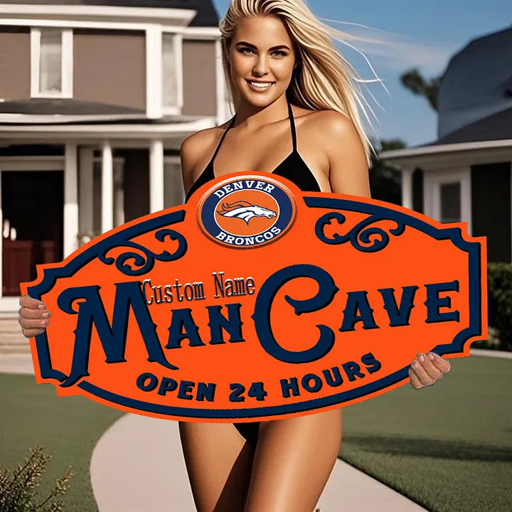 Custom Name Denver Broncos Man Cave&Diva Cave Sign