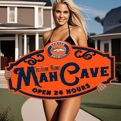 Custom Name Denver Broncos Man Cave&Diva Cave Sign