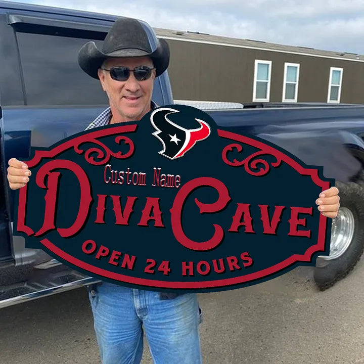 Custom Name Houston Texans Man Cave&Diva Cave Sign