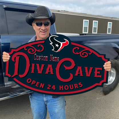 Custom Name Houston Texans Man Cave&Diva Cave Sign