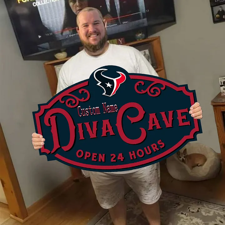Custom Name Houston Texans Man Cave&Diva Cave Sign