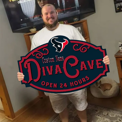 Custom Name Houston Texans Man Cave&Diva Cave Sign