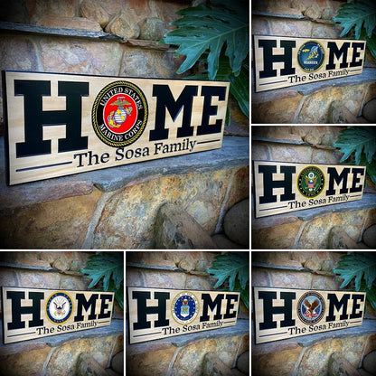 Military Custom Carved Personalized Name Family Wood Sign