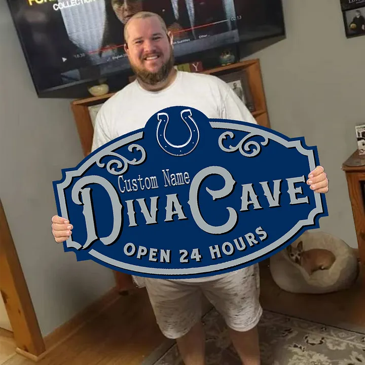 Custom Name Indianapolis Colts Man Cave&Diva Cave Sign