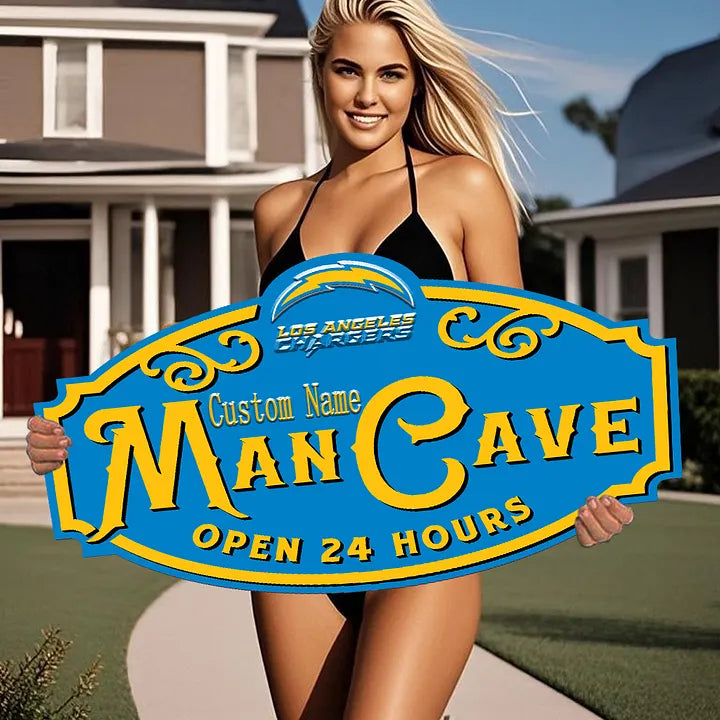 Custom Name Los Angeles Chargers Man Cave&Diva Cave Sign