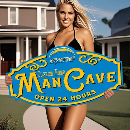 Custom Name Los Angeles Chargers Man Cave&Diva Cave Sign