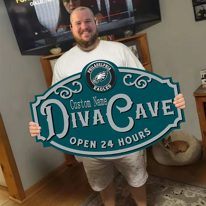 Custom Name Philadelphia Eagles Cave Sign