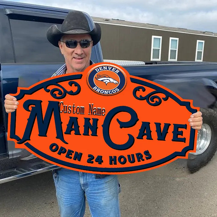Custom Name Denver Broncos Man Cave&Diva Cave Sign