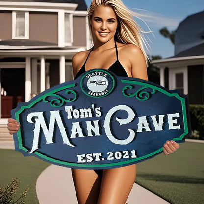 Custom Name Seattle Seahawks Man Cave&Diva Cave Sign
