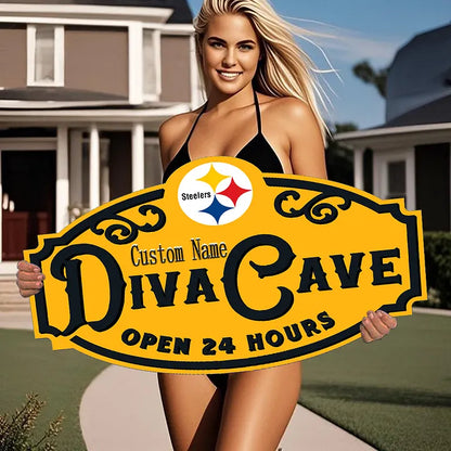 Custom Name Pittsburgh Steelers Man Cave&Diva Cave Sign