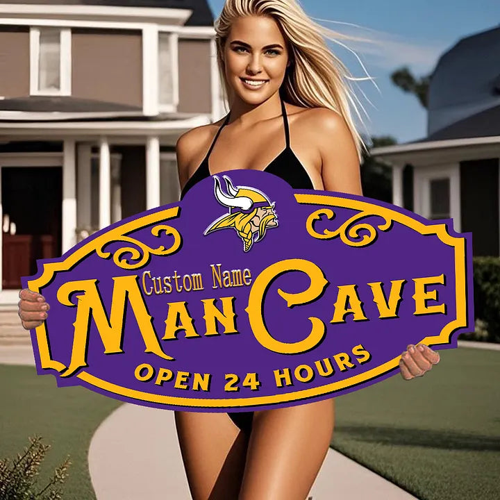Custom Name Minnesota Vikings Man Cave&Diva Cave Sign