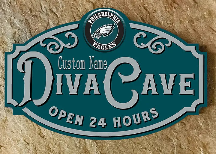 Custom Name Philadelphia Eagles Cave Sign