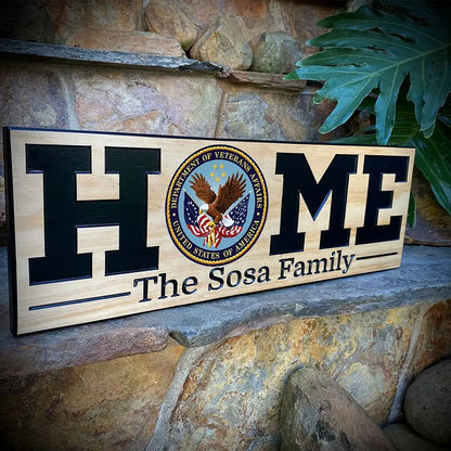 Military Custom Carved Personalized Name Family Wood Sign