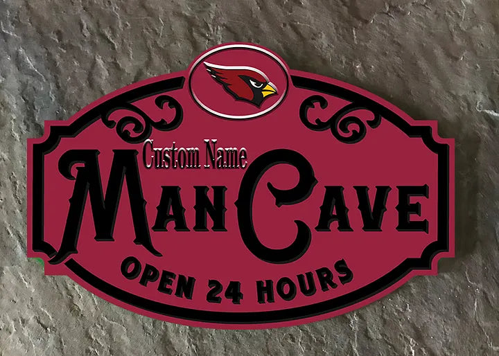 Custom Name Arizona Cardinals Man Cave&Diva Cave Sign