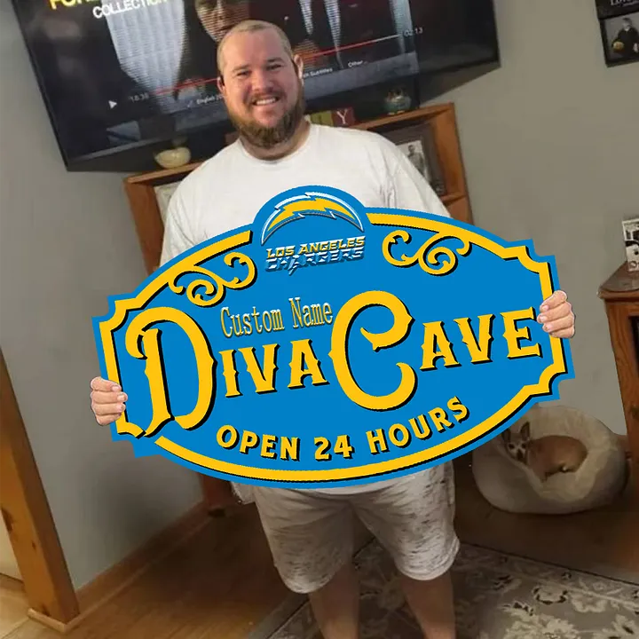 Custom Name Los Angeles Chargers Man Cave&Diva Cave Sign