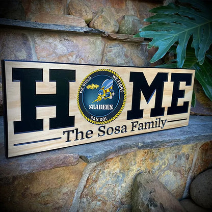 Military Custom Carved Personalized Name Family Wood Sign