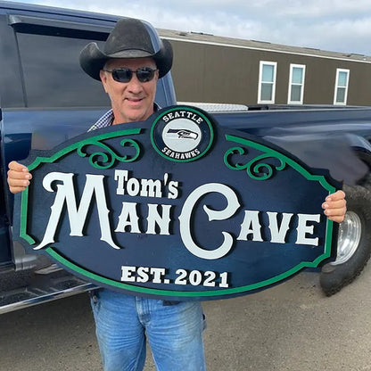 Custom Name Seattle Seahawks Man Cave&Diva Cave Sign