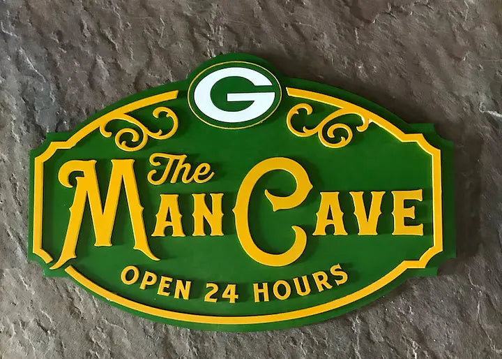 Custom Name Green Bay Packers Man Cave&Diva Cave Sign