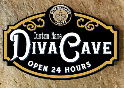 Custom Name New Orleans Saints Man Cave&Diva Cave Sign