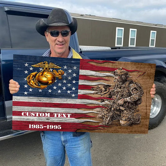 🔥2024 Hot Sale 🔥Personalized Military American Wood Flag