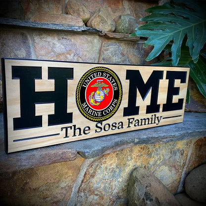 Military Custom Carved Personalized Name Family Wood Sign