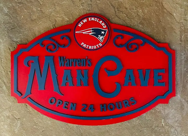 Custom Name New England Patriots Man Cave&Diva Cave Sign