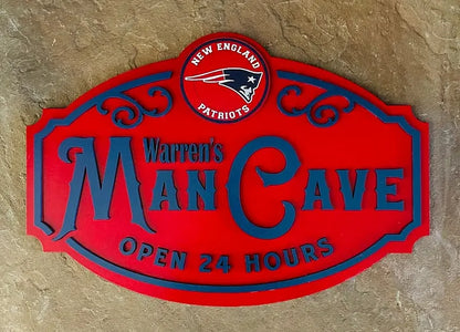 Custom Name New England Patriots Man Cave&Diva Cave Sign